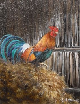Le coq dans la grange